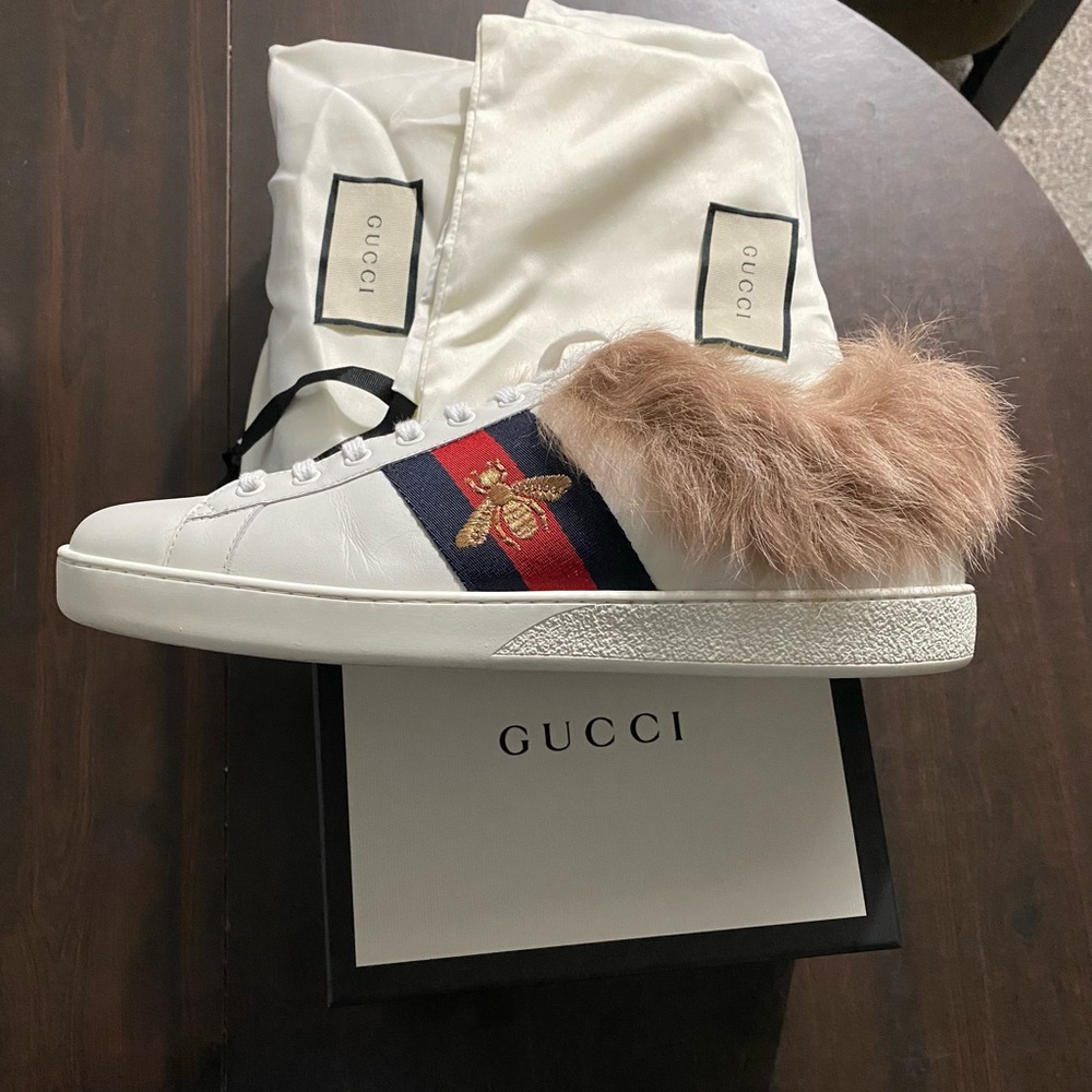 Final sale 🤯🔥 Real FUR  Gucci ACE In excellent condition size 11&11.5 !!!